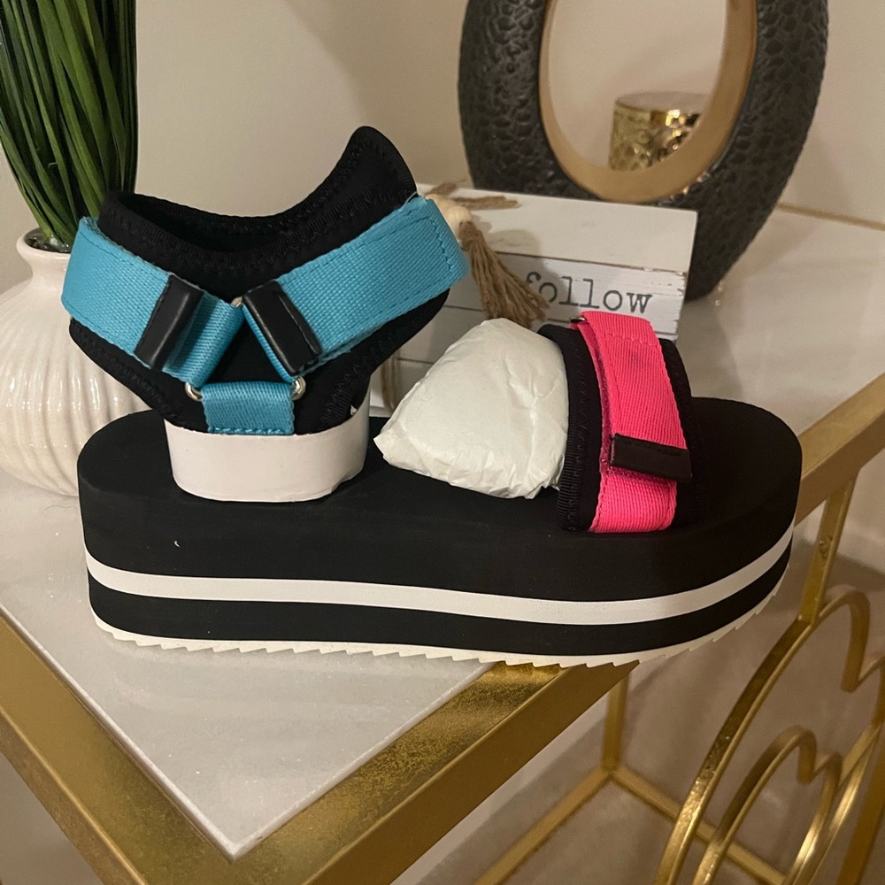 Sugar Blue and Pink Platform Shoes